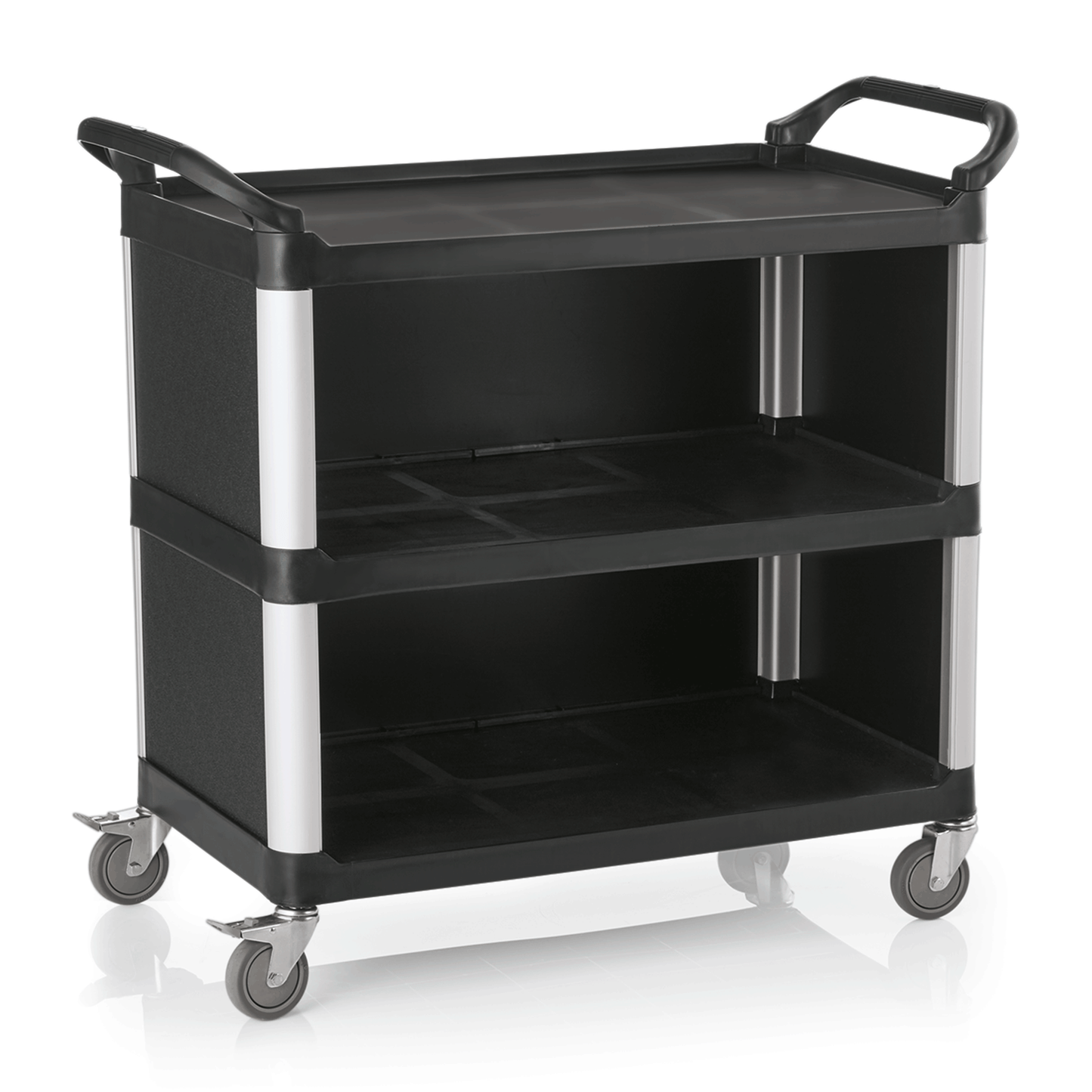 Servierwagen mit 3 Borden, 103,5 x 50,5 x 95,5 cm, Polypropylen/Aluminium 