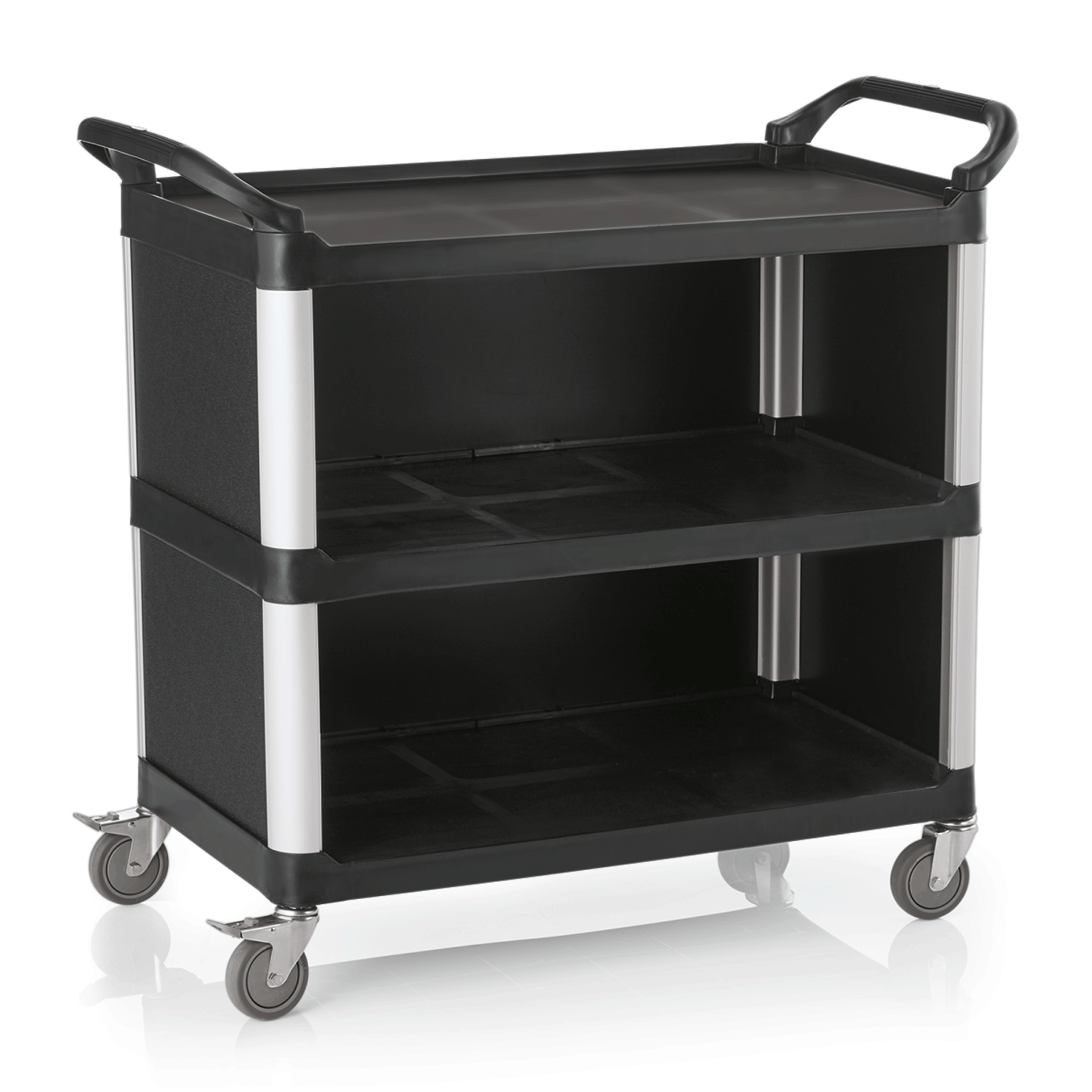 Servierwagen mit 3 Borden, 103,5 x 50,5 x 95,5 cm, Polypropylen/Aluminium 