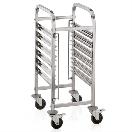 Regalwagen GN 1/1 für 6 Behälter/12 Tabletts, 55 x 38 x 95 cm, Chromnickelstahl 