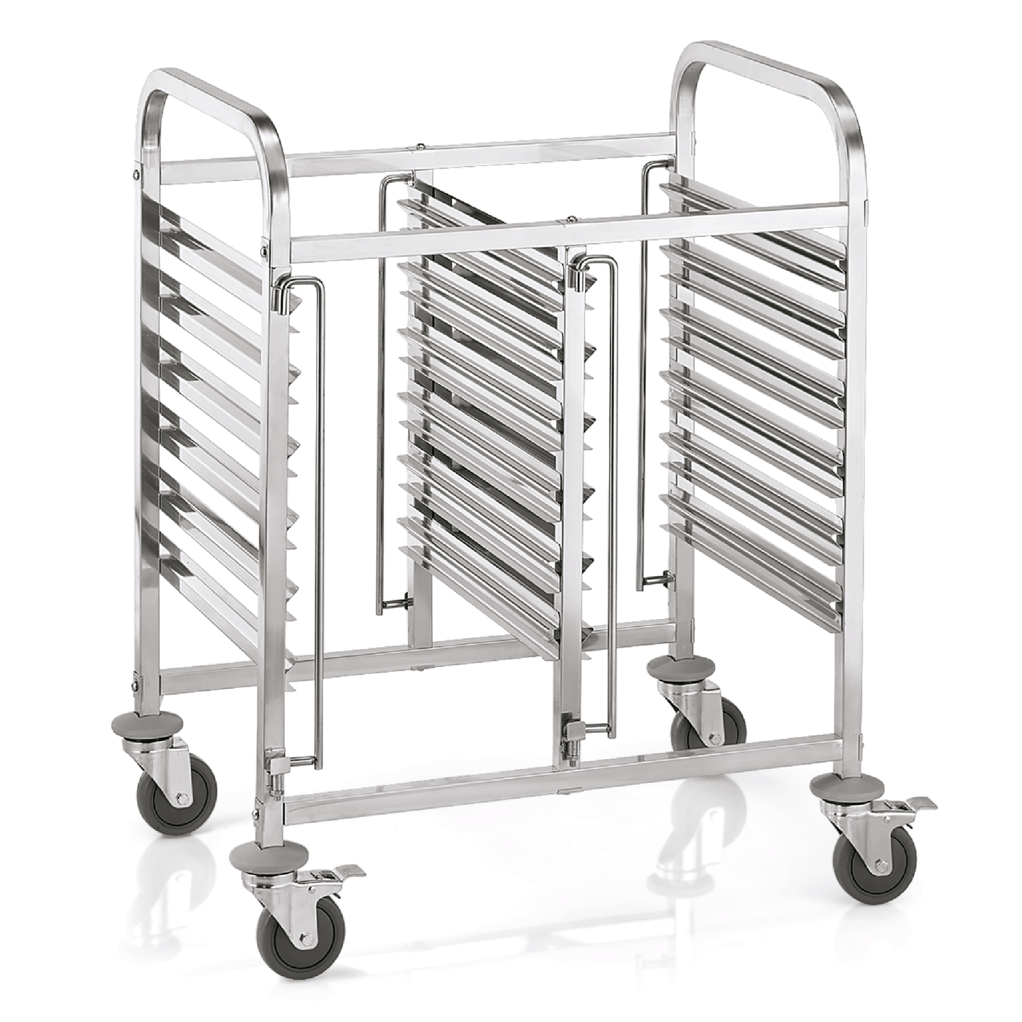 Regalwagen GN 1/1 für 12 Behälter/24 Tabletts, 55 x 74 x 100 cm, Chromnickelstahl 