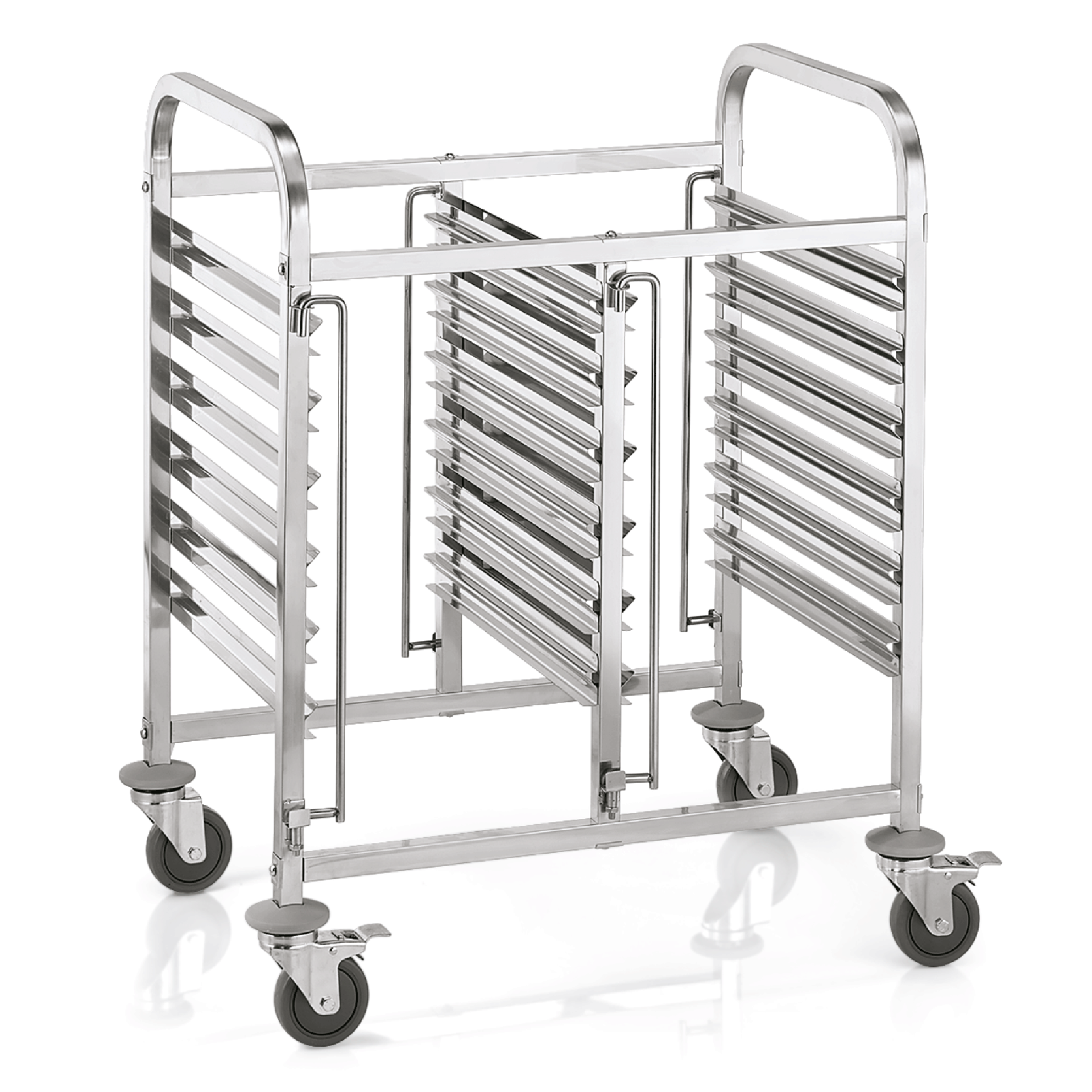 Regalwagen GN 1/1 für 12 Behälter/24 Tabletts, 55 x 74 x 100 cm, Chromnickelstahl 
