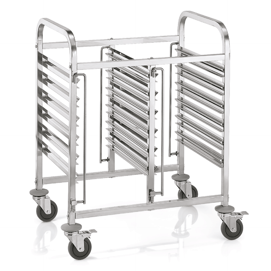 Regalwagen GN 1/1 für 12 Behälter/24 Tabletts, 55 x 74 x 100 cm, Chromnickelstahl 