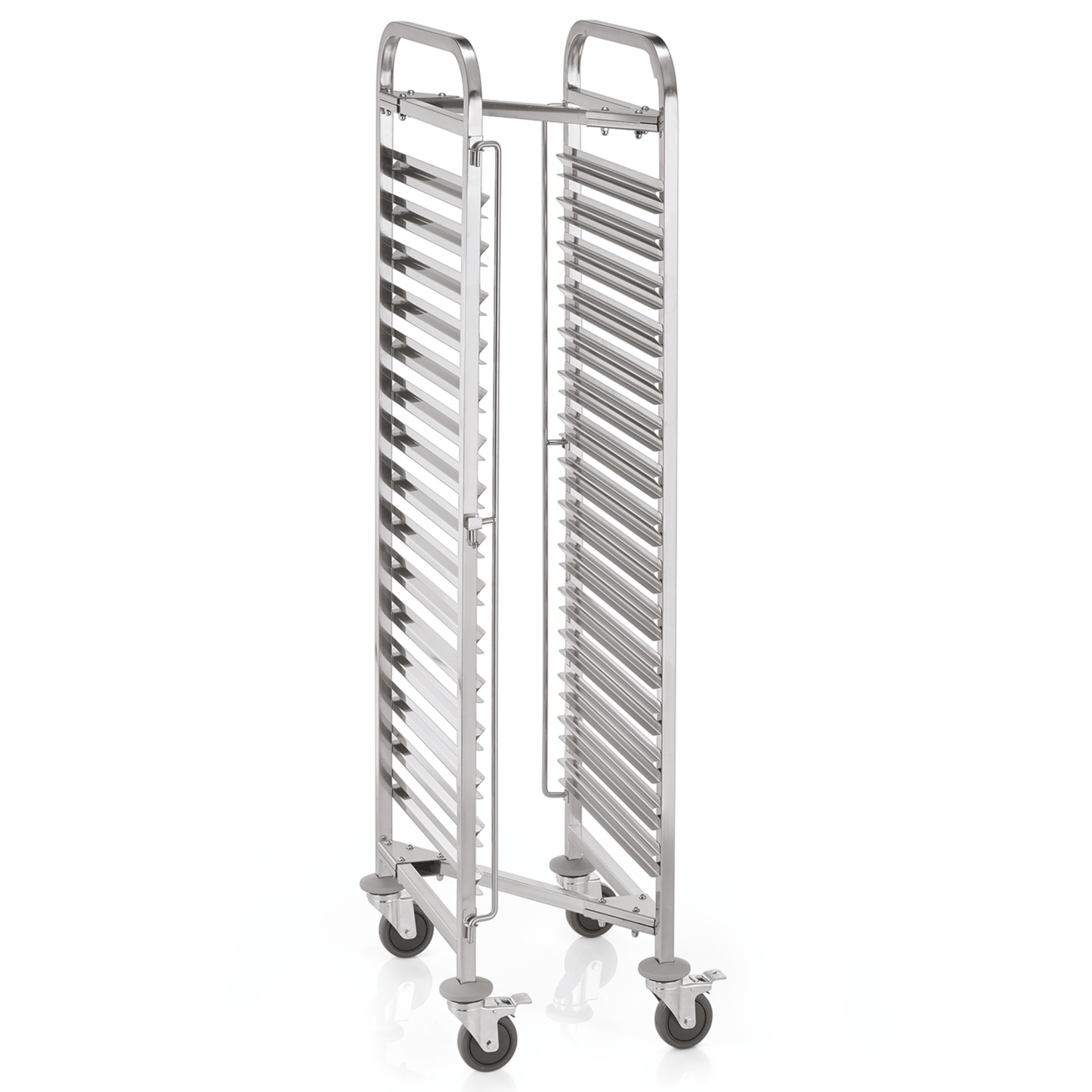 Regalwagen GN 1/1, Z-Form, für 15 Behälter/ 30 Tabletts, 55 x 38 x 171 cm, Chromnickelstahl 