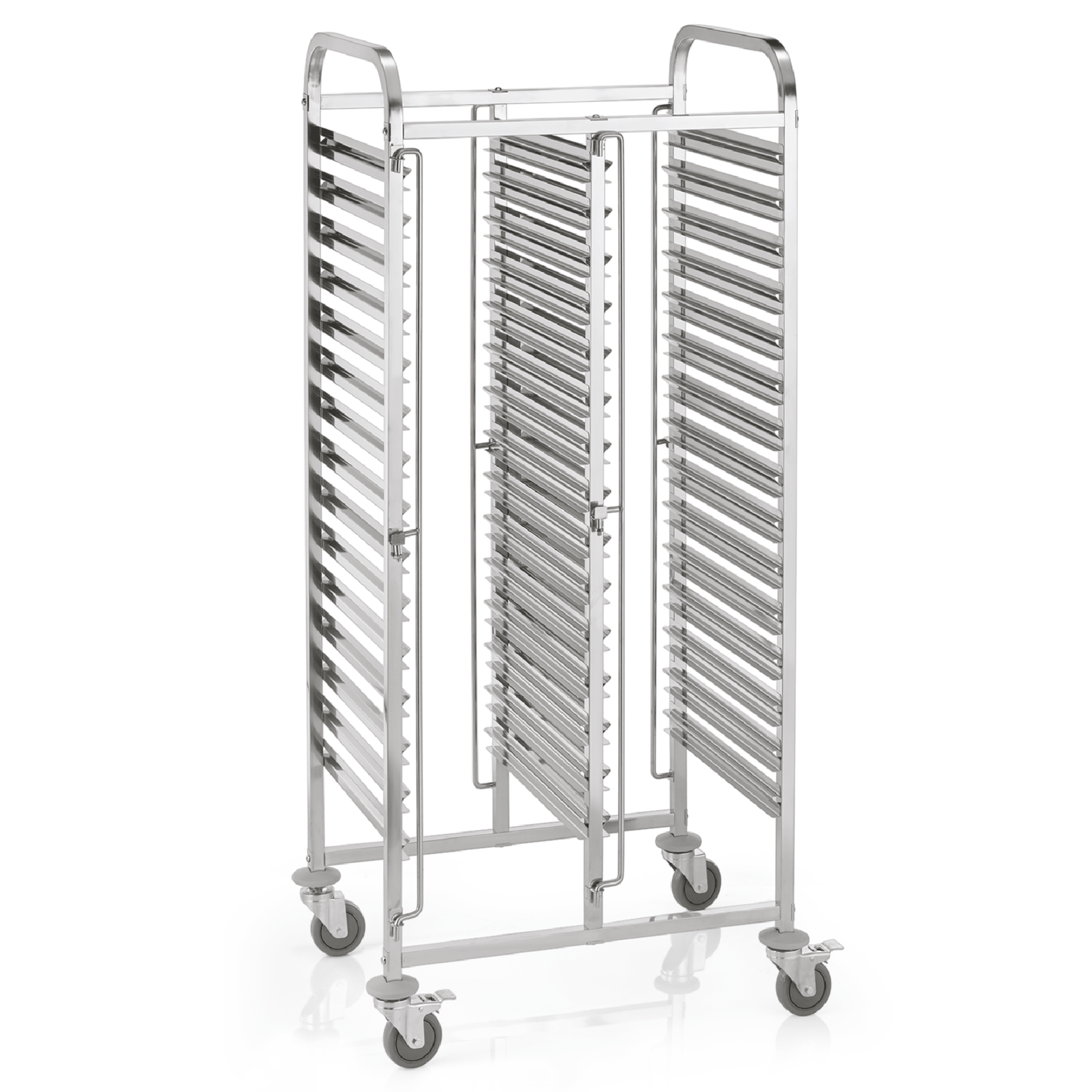 Regalwagen GN 1/1 für 30 Behälter/60 Tabletts, 55 x 74 x 171 cm, Chromnickelstahl 