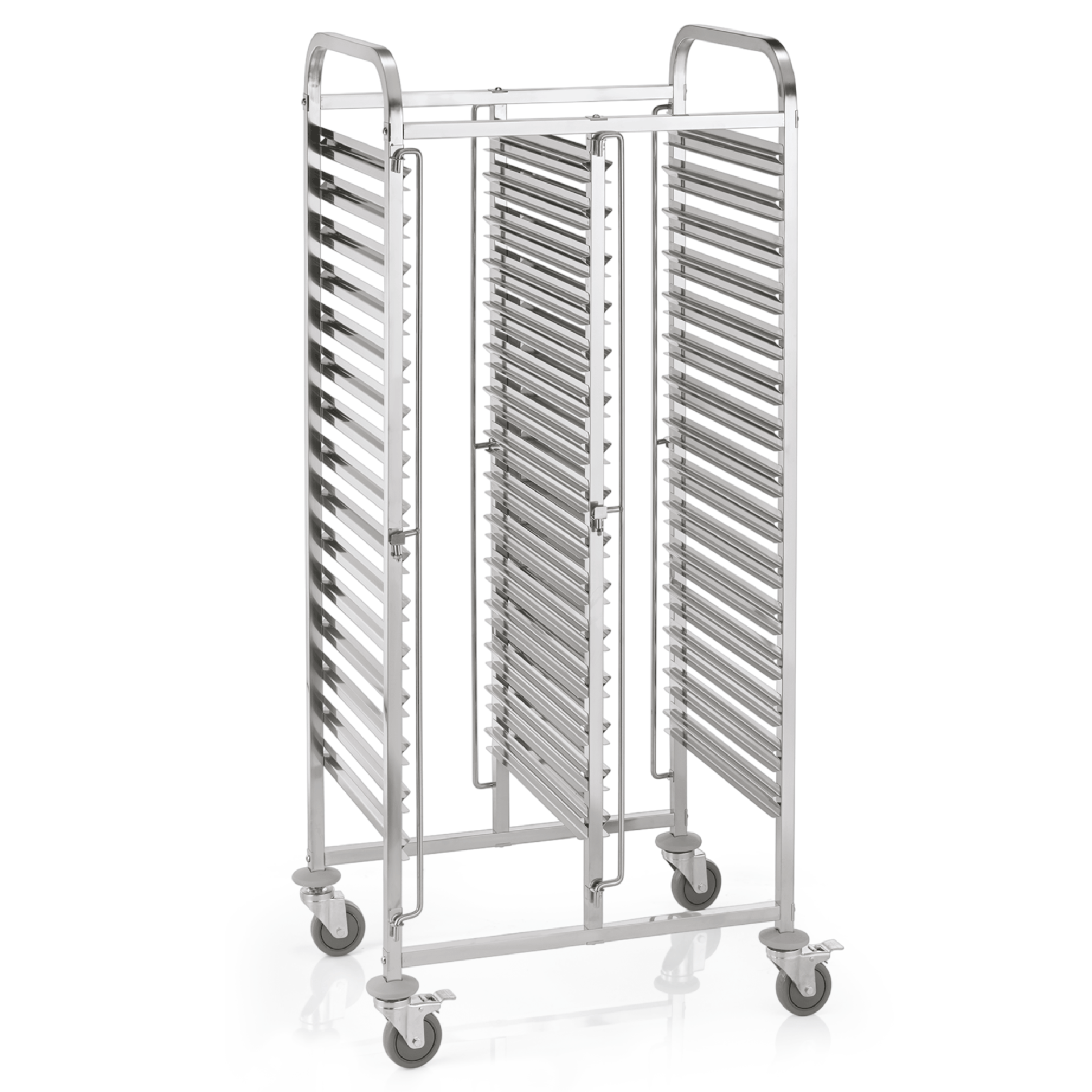 Regalwagen GN 1/1 für 30 Behälter/60 Tabletts, 55 x 74 x 171 cm, Chromnickelstahl 