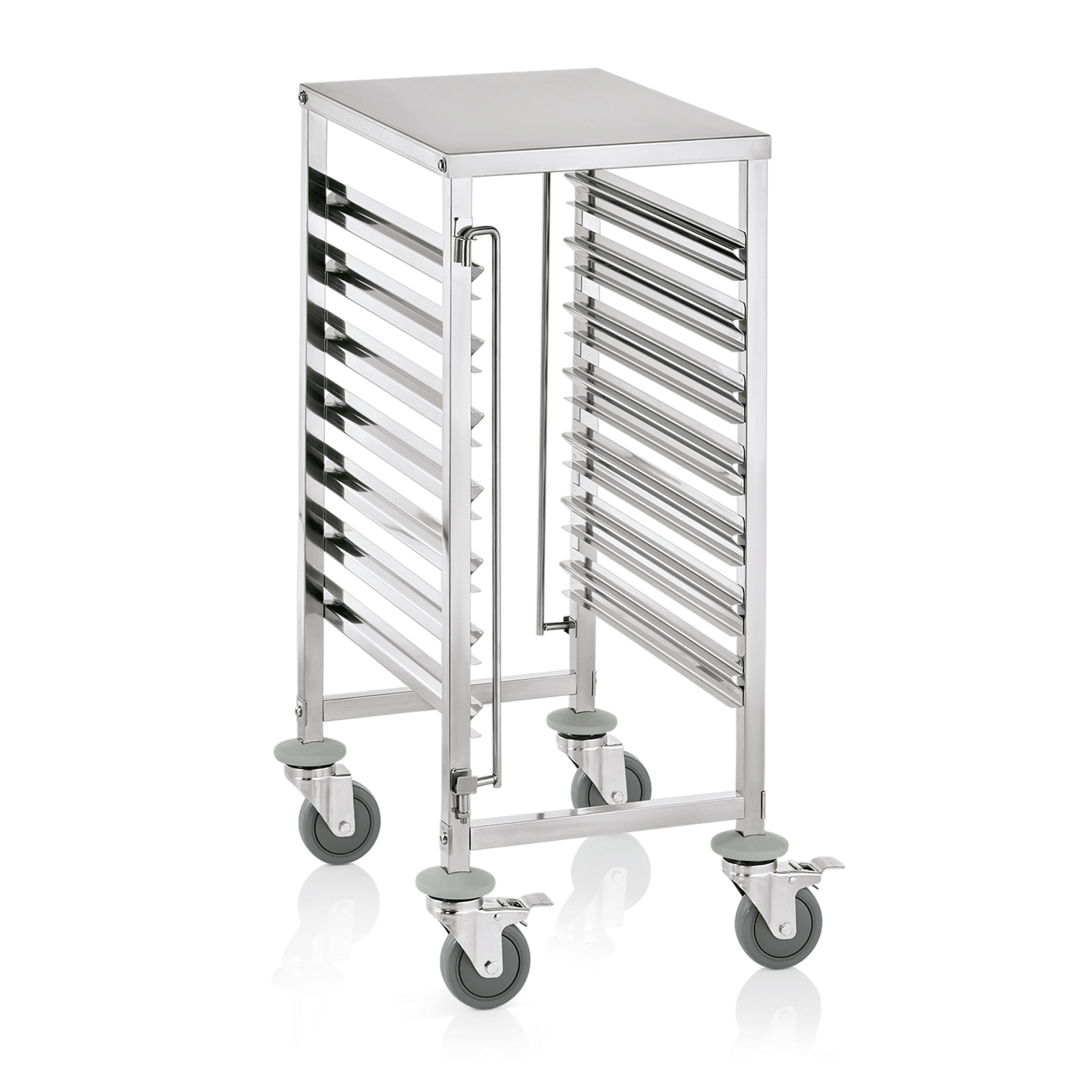 Regalwagen GN 1/1 für 7 Behälter/14 Tabletts, Chromnickelstahl 