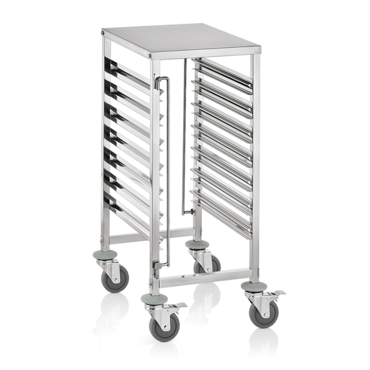 Regalwagen GN 1/1 für 7 Behälter/14 Tabletts, Chromnickelstahl 