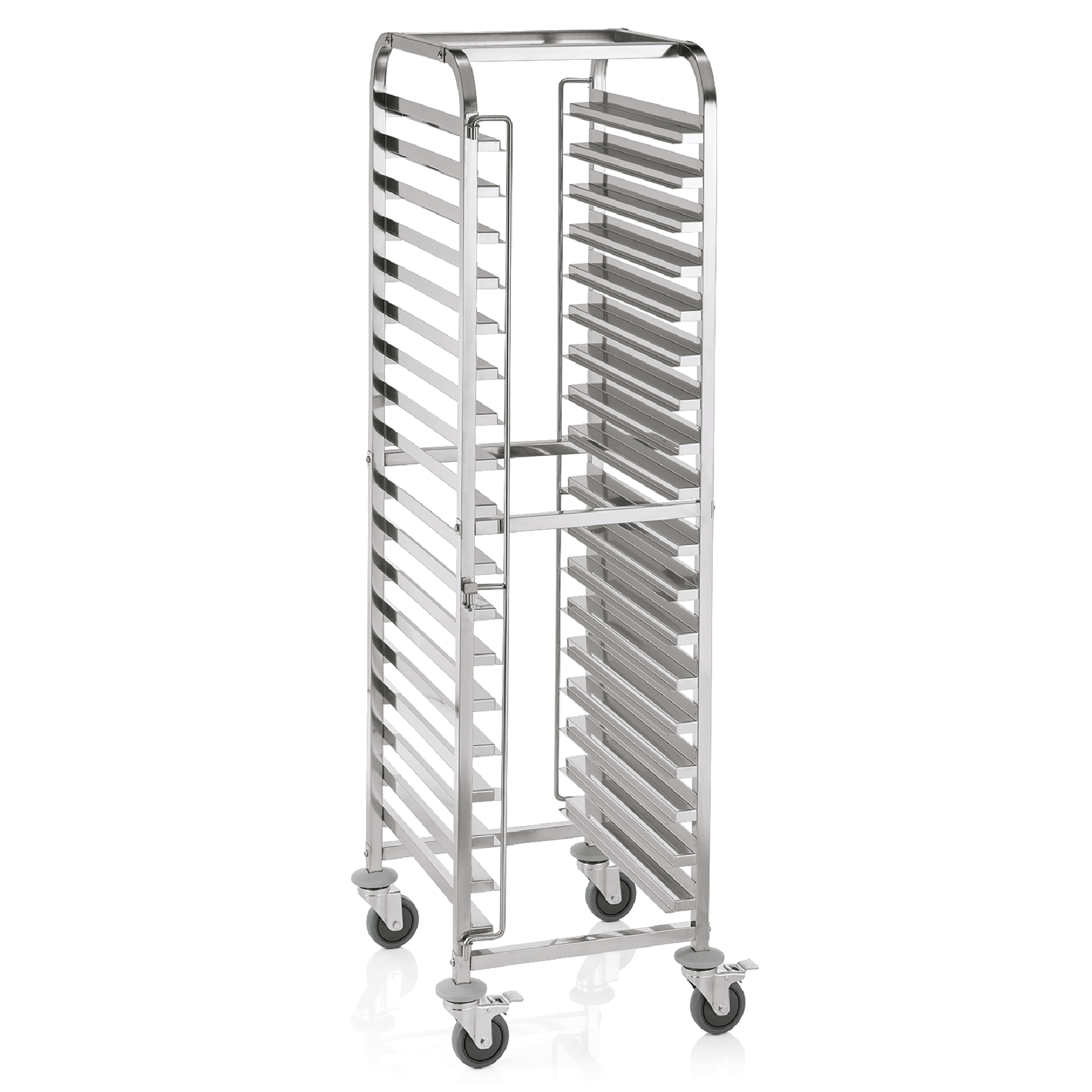 Regalwagen für 18 Backbleche 60 x 40 cm, 62 x 47 x 171 cm, Chromnickelstahl 