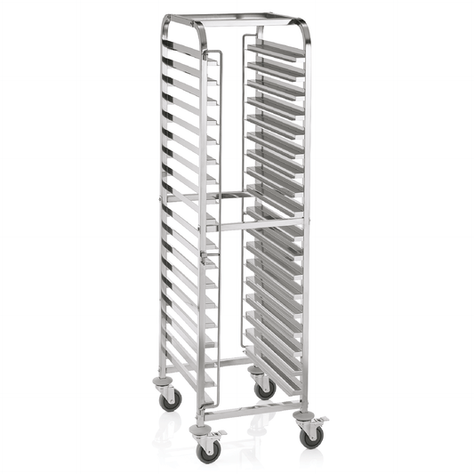 Regalwagen für 18 Backbleche 60 x 40 cm, 62 x 47 x 171 cm, Chromnickelstahl 