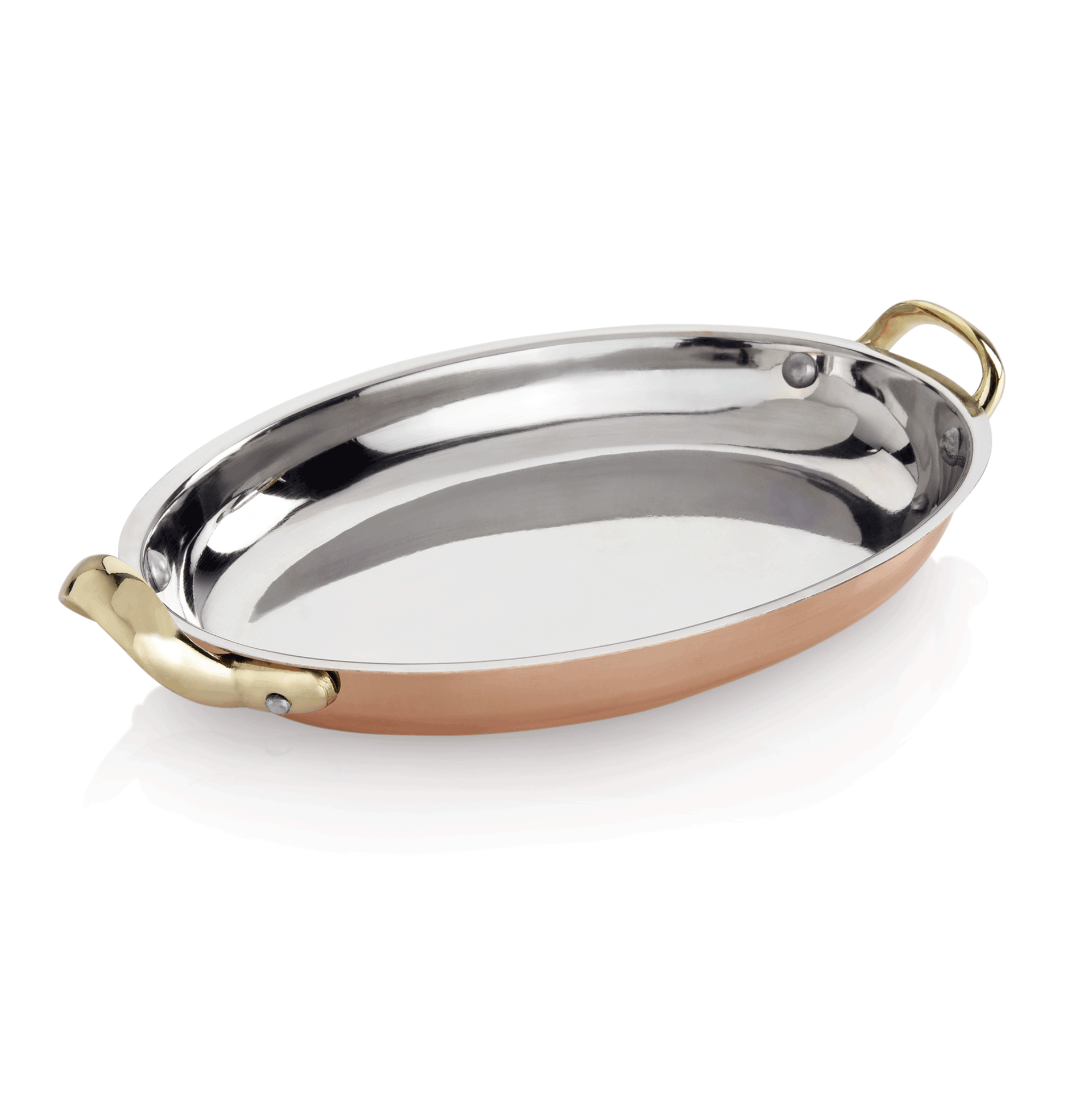 Servierpfanne STEEL & STYLE AMBER, 35 x 22 x 4,5 cm, 1,6 ltr., Kupfer, Messing, Chromnickelstahl 