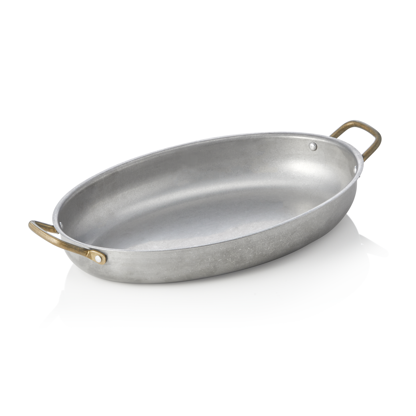 Servierpfanne STEEL & STYLE VINTAGE mit 2 Messinggriffen, 31 x 22 x 4,5 cm, 1,4 ltr., Chromnickelstahl