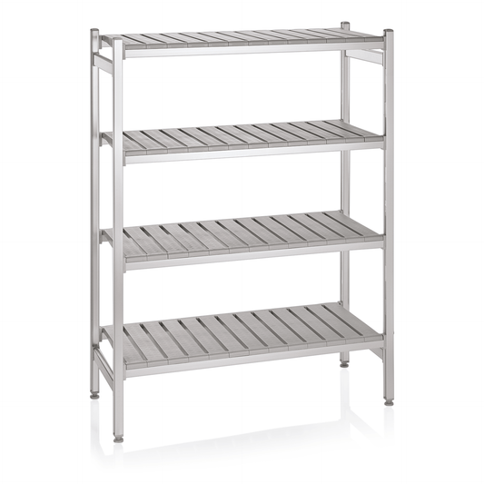 Lagerregal System, Klick-System, 126,5 x 54 x 170 cm, Aluminium/Polyethylen 