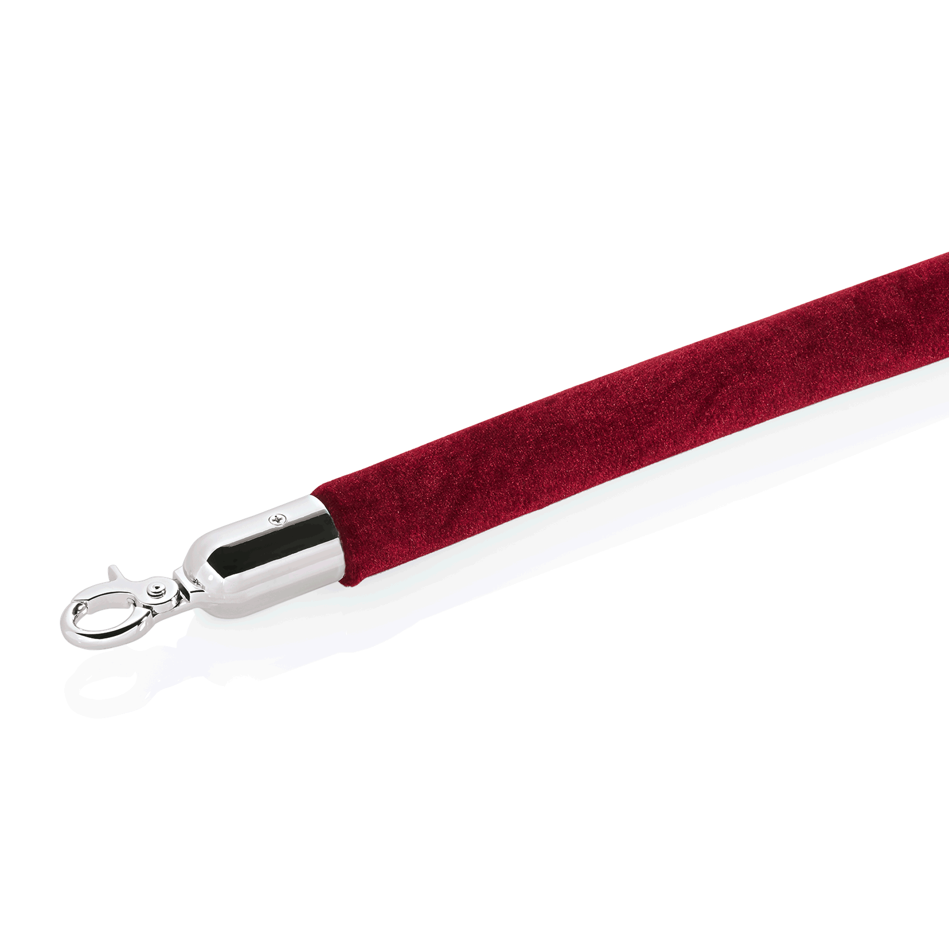 Verbindungstau Classic, Ø 3,2 cm, 1,5 m, burgunderrot, Velours, hochglanzpoliert, verchromt