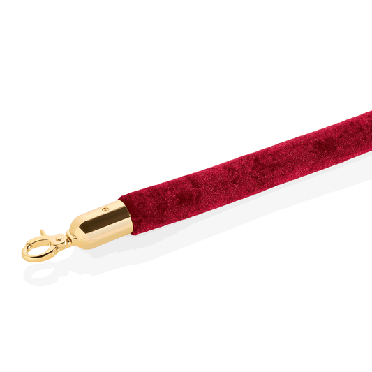 Verbindungstau Classic, Ø 3,2 cm, 1,5 m, burgunderrot, Velours, goldfarben, Edelstahl