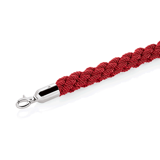 Verbindungskordel Classic, Ø 3,2 cm, 1,5 m, rot, Polyester, hochglanzpoliert, verchromt