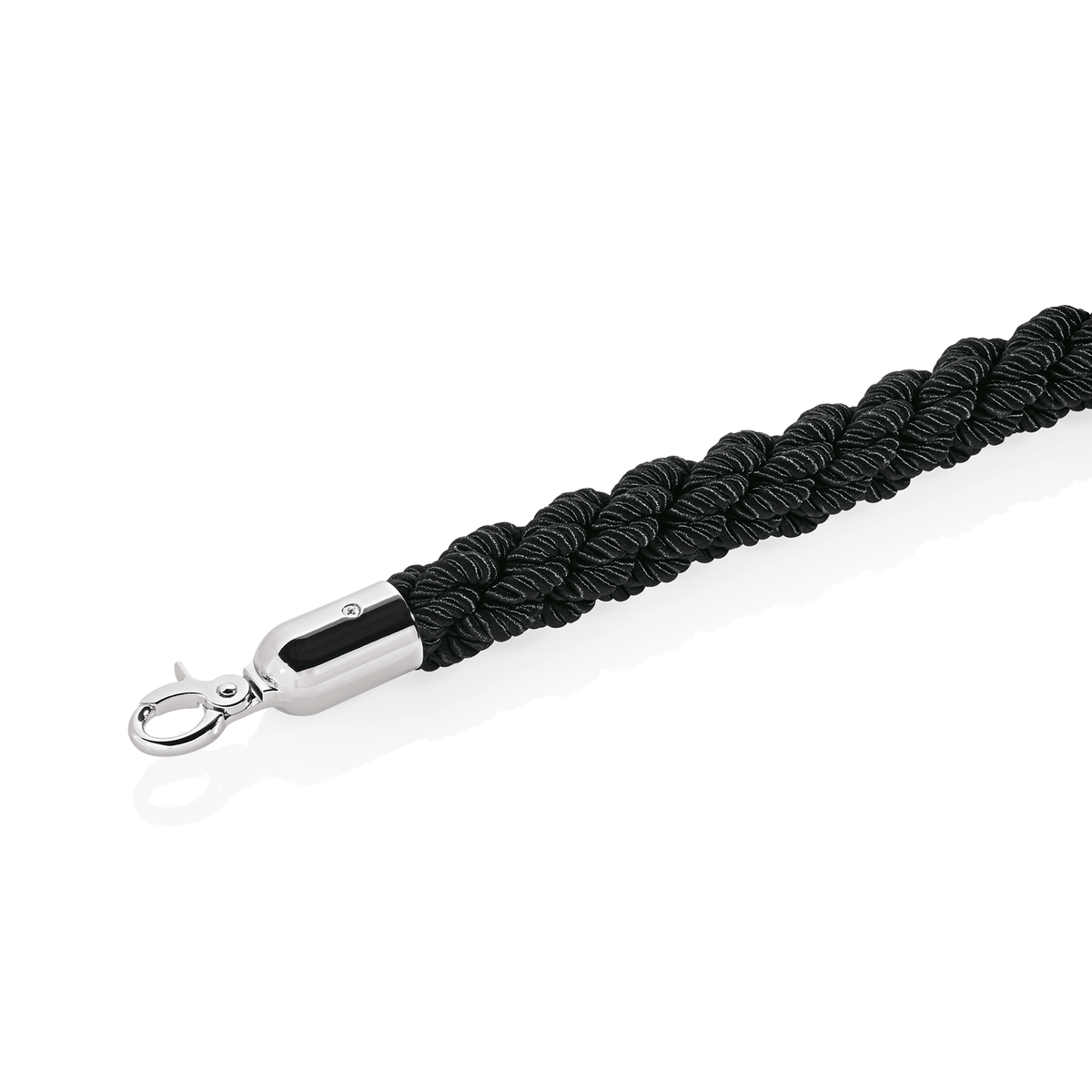 Verbindungskordel Classic, Ø 3,2 cm, 1,5 m, schwarz, Polyester, hochglanzpoliert, verchromt