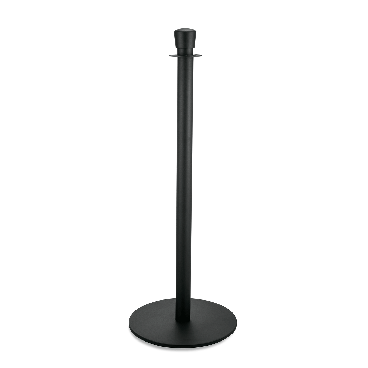 Abgrenzungspfosten Zylinder Set Classic, mit flachem Fuß, schwarz pulverbeschichtet, Set á 2 Stück,  Edelstahl