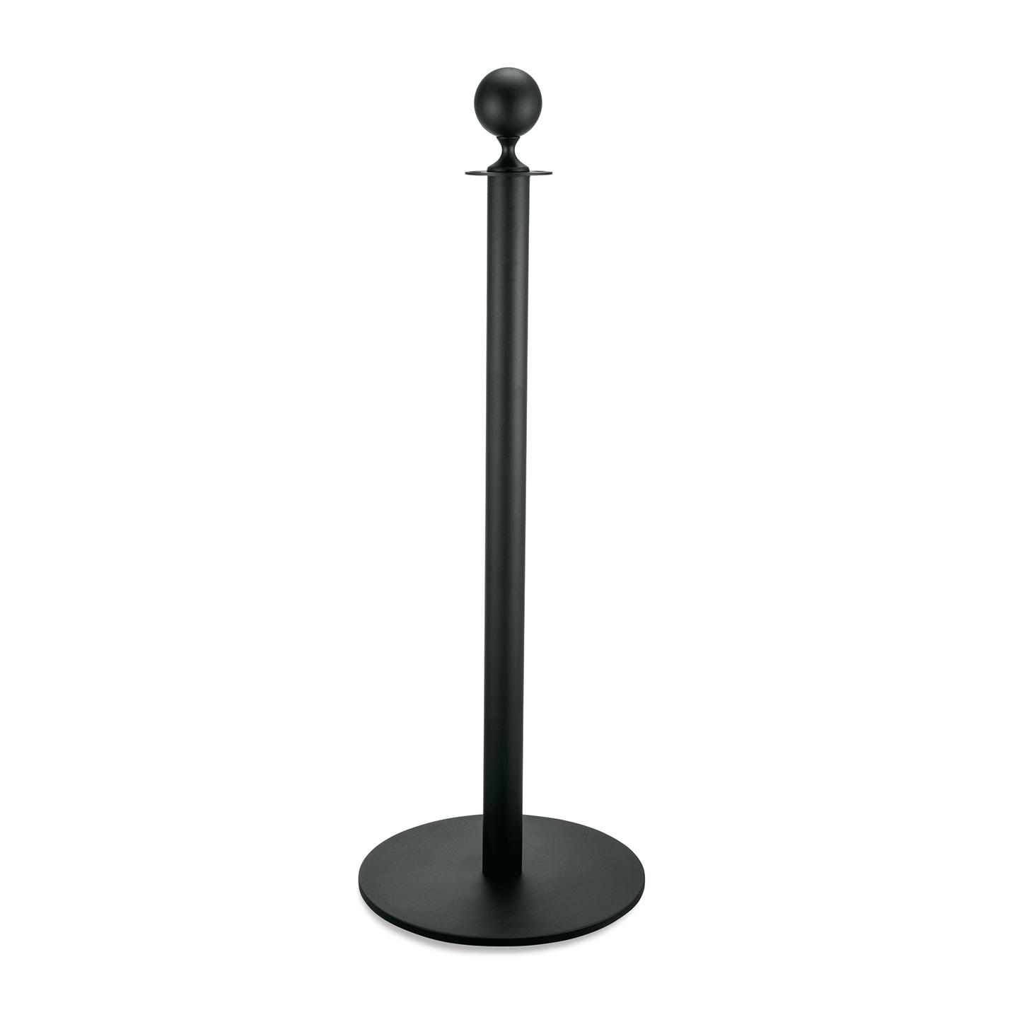 Abgrenzungspfosten Kugel Set Classic mit flachem Fuß, schwarz pulverbeschichtet, Set á 2 Stück, Edelstahl