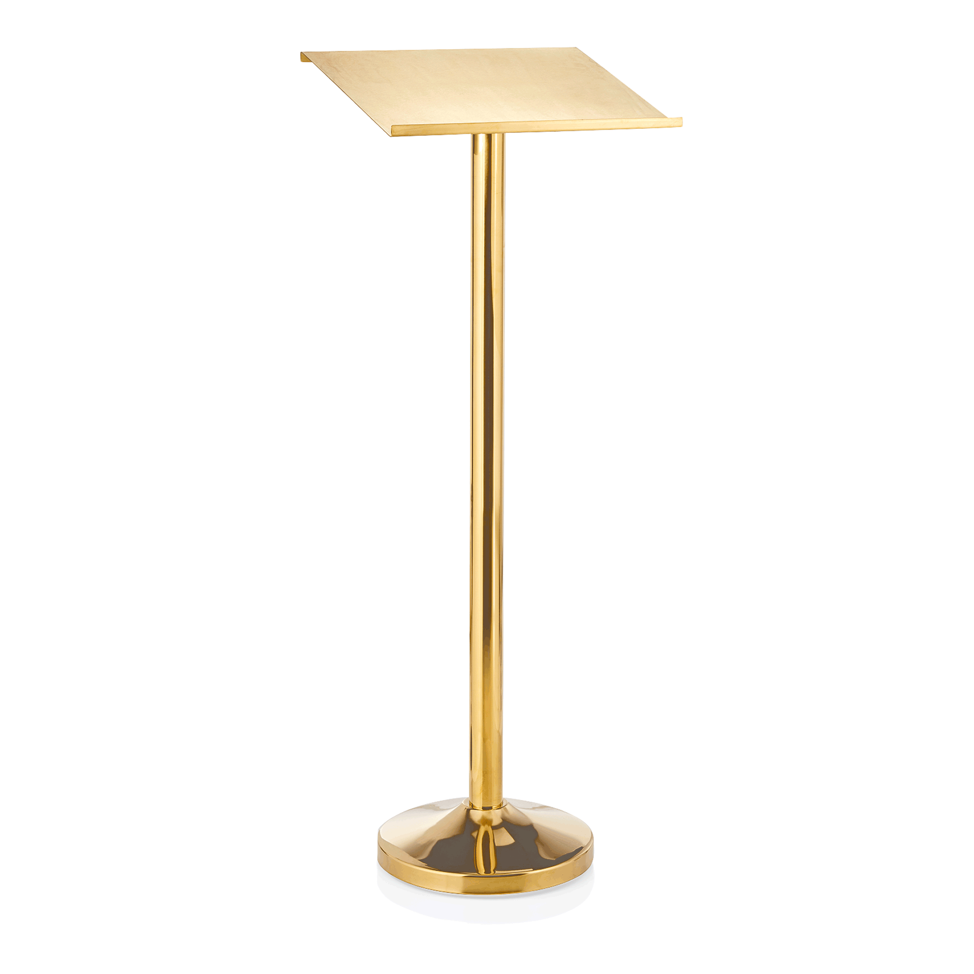 Auslagepult, Höhe 120 cm, Ablagefläche 44 x 35 cm, goldfarben, Chromnickelstahl 