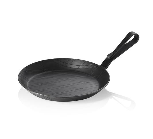 Brat-/Servierpfanne Iron Pan 22, mit gebogenem Hakenstiel, Ø 28 cm, Eisen 