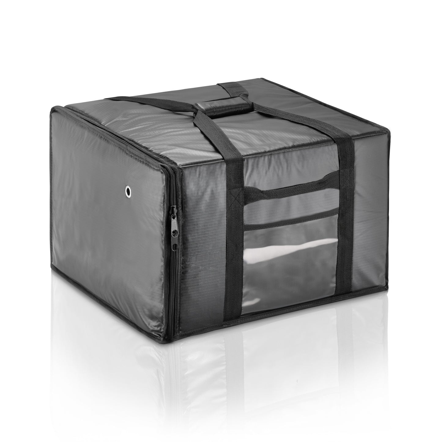 Isoliertasche, für 6 Pizzen, 51 x 48 x 34 cm, schwarz, Kunststoff, Aluminium 