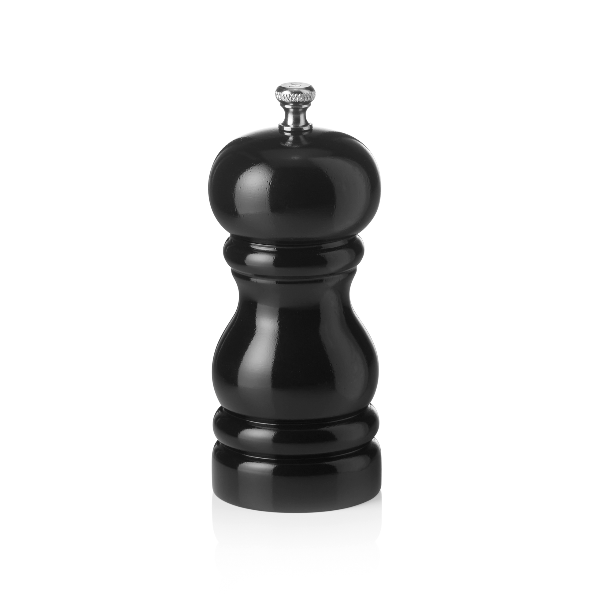 Salzmühle mit Keramikmahlwerk CLASSIC MILL, Höhe 11 cm, schwarz glänzend, Keramik, Holz 