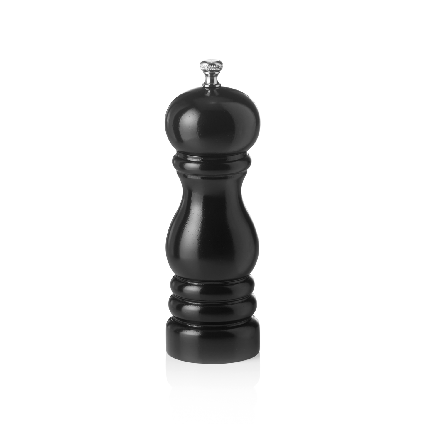 Pfeffermühle mit Keramikmahlwerk CLASSIC MILL, Höhe 15 cm, schwarz glänzend, Keramik, Holz 