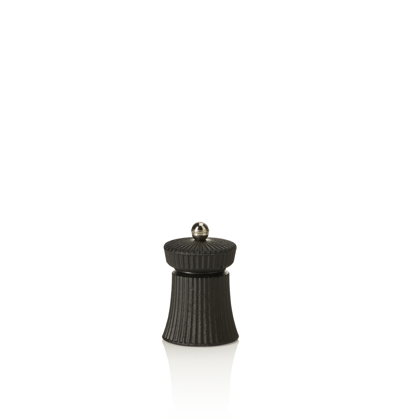Salzmühle mit Edelstahl-Mahlwerk IRON CRUSH, Höhe 9,5 cm, schwarz, Edelstahl, Gusseisen 