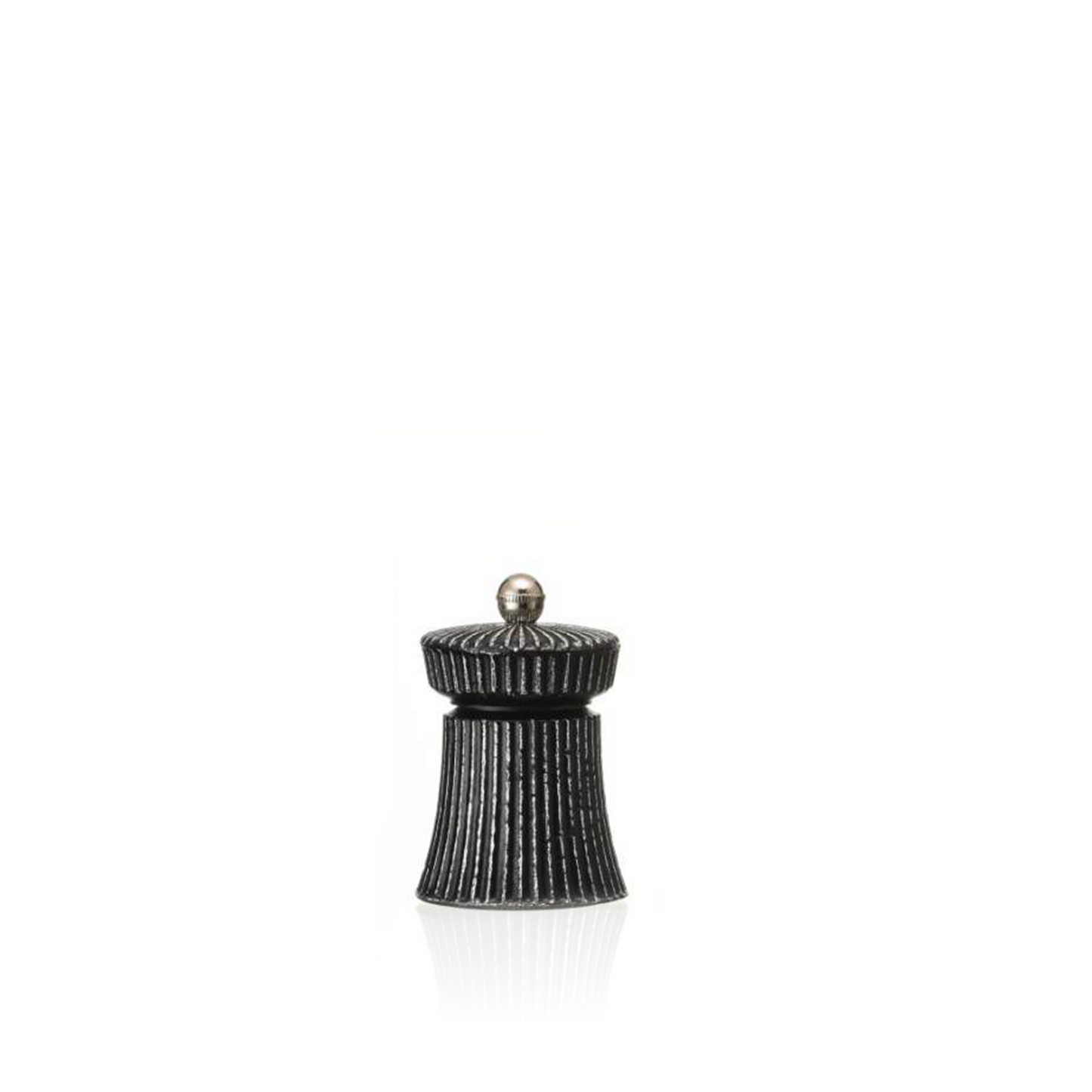 Pfeffermühle mit Carbonstahl Mahlwerk IRON CRUSH, Höhe 9,5 cm, schwarz/weiß, Carbonstahl, Gusseisen 