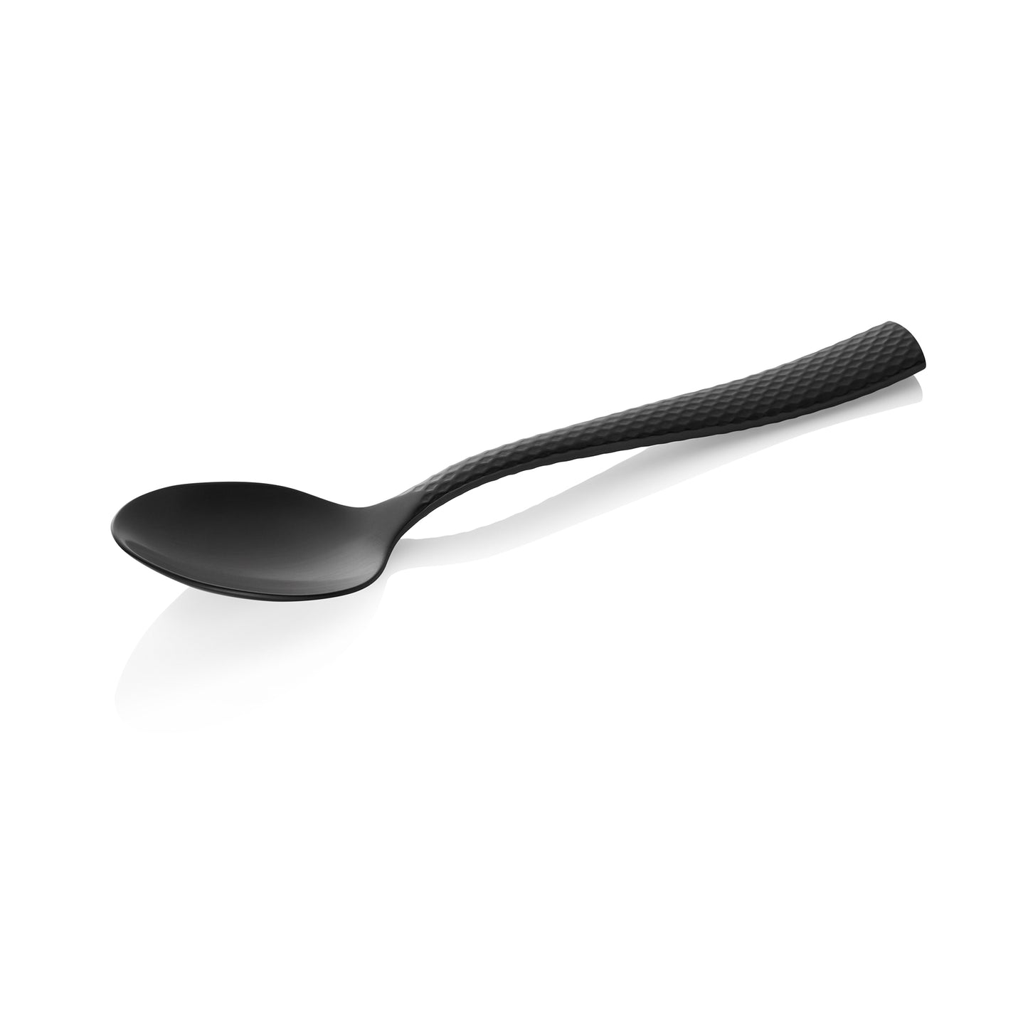 Menülöffel ONYX SHADOW, 20 cm, strukturierte Oberfläche, PVD-Beschichtung schwarz, Set á 12 Stück, Chromnickelstahl 18/10