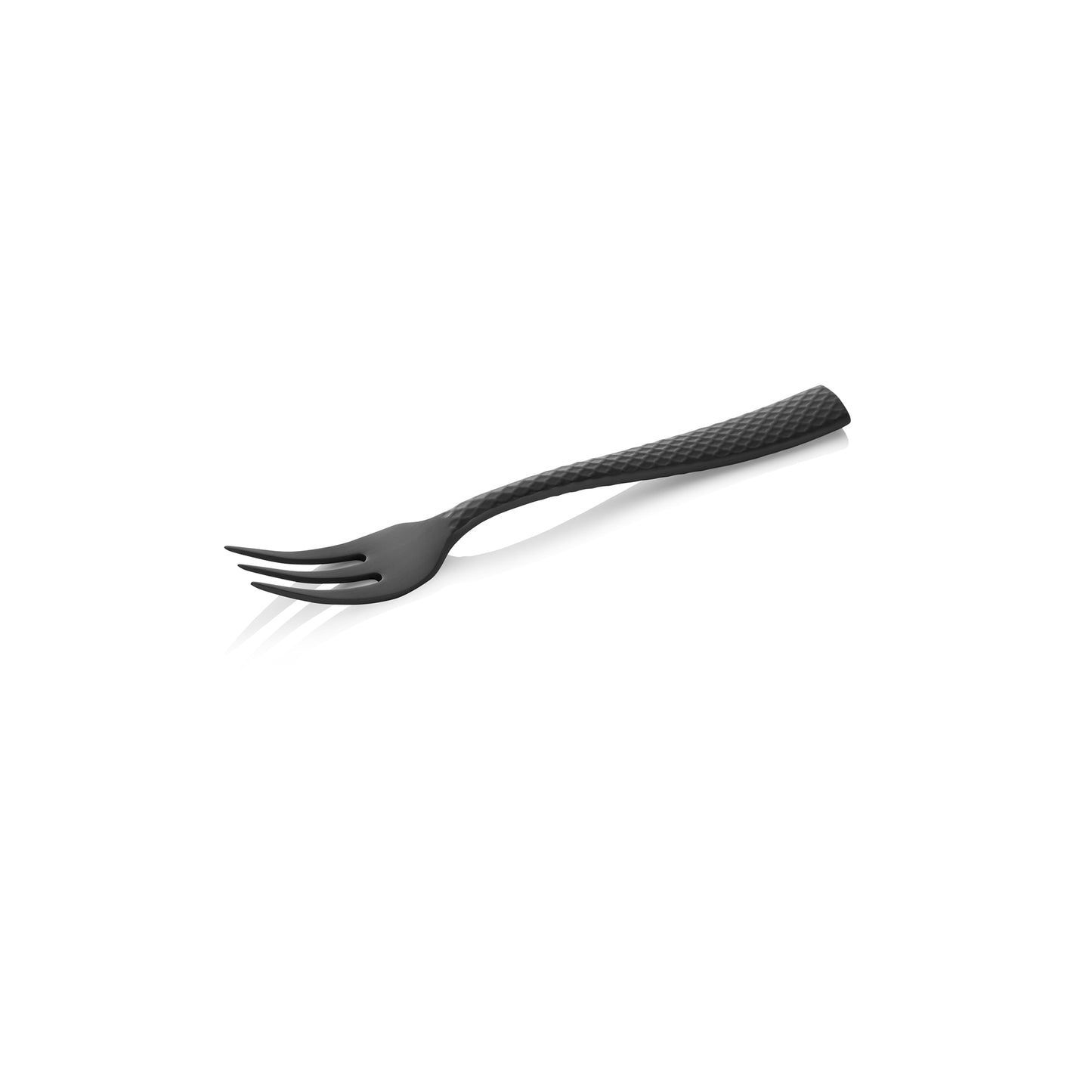 Kuchengabel ONYX SHADOW, 14,5cm, strukturierte Oberfläche, PVD-Beschichtung schwarz, Set á 12 Stück, Chromnickelstahl 18/10