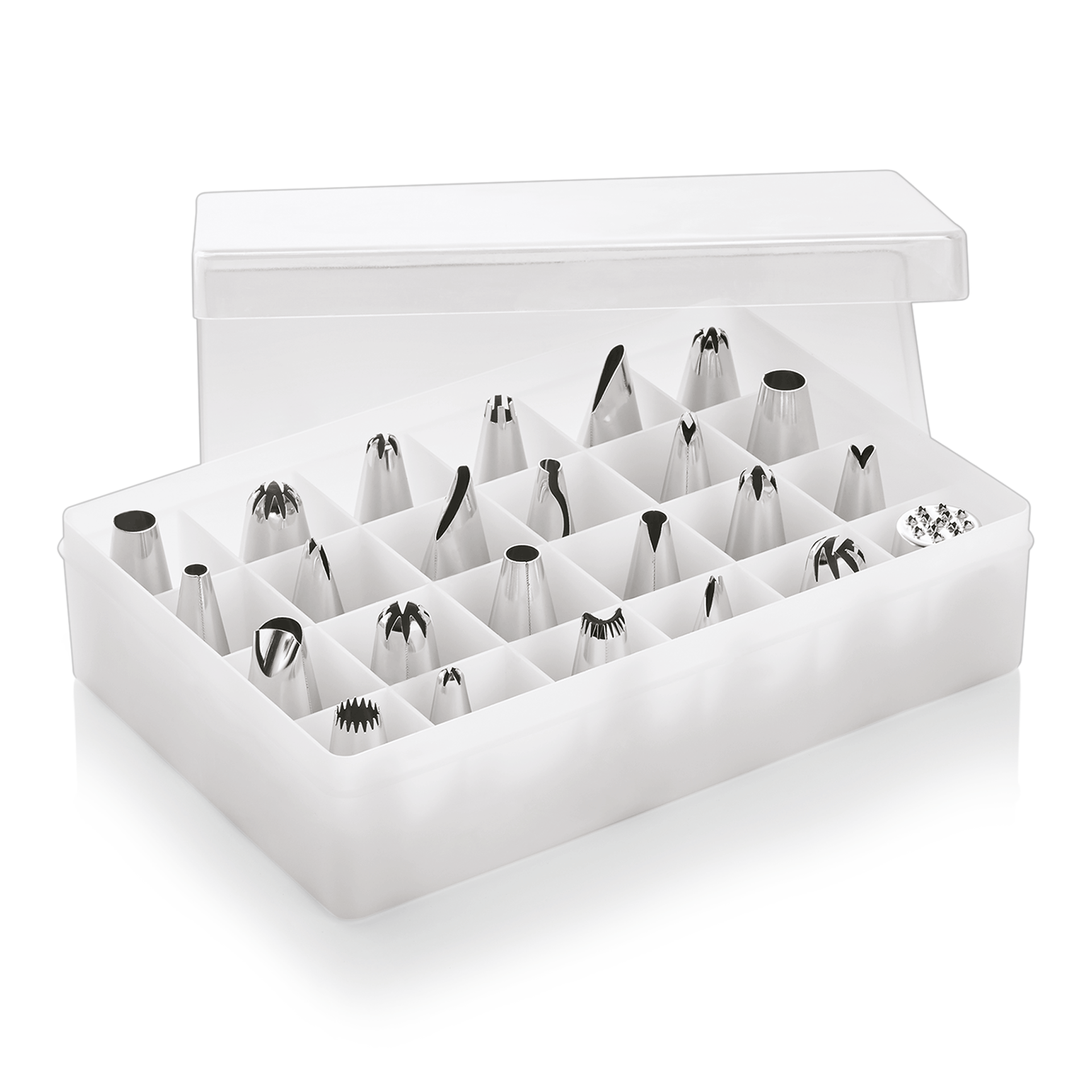 Spritztüllen Set, 17 x 11,5 x 4,5 cm, 24-teilig, Edelstahl 