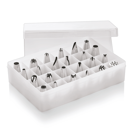 Spritztüllen Set, 17 x 11,5 x 4,5 cm, 24-teilig, Edelstahl 