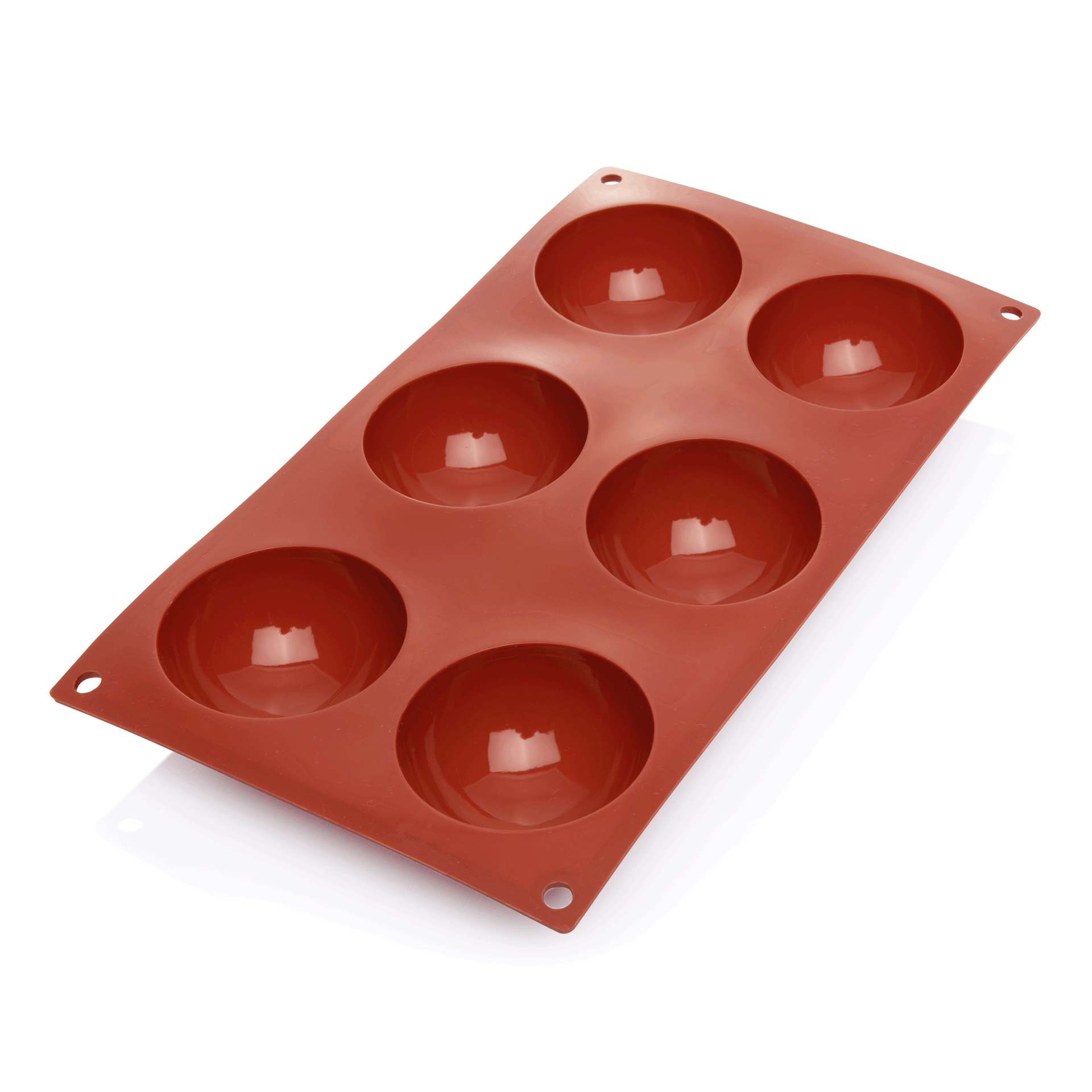 Halbkugel Bakeflex, 6 Formen, Ø 7 cm, rot, Silikon 