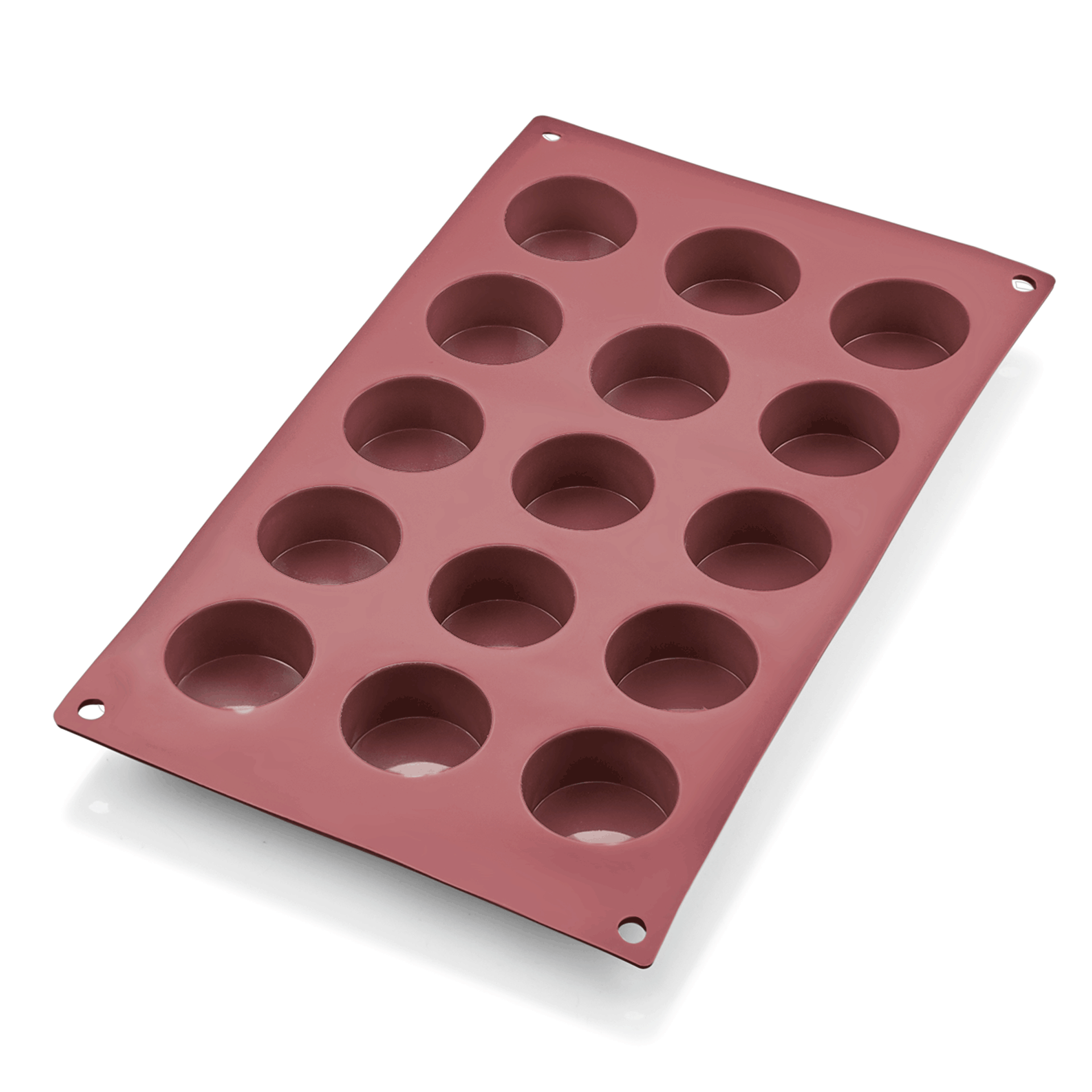 Petit Four Bakeflex, 15 Formen, Ø 4 cm, rot, Silikon 