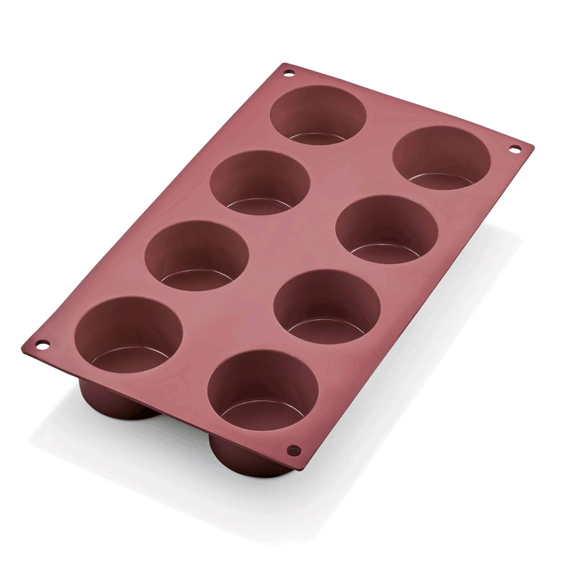 Ramekin Bakeflex, 8 Formen, Ø 6 cm, rot, Silikon 