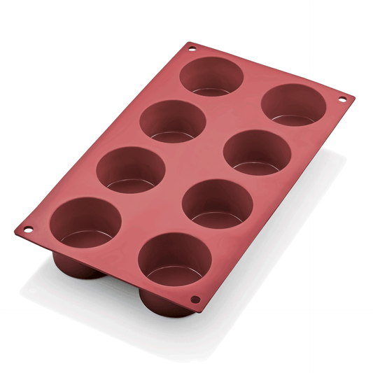 Ramekin Bakeflex, 8 Formen, Ø 6 cm, rot, Silikon 