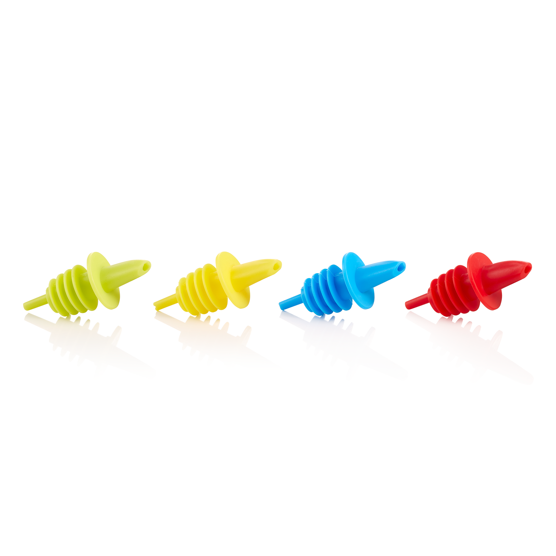 Ausgießer Set, Set á 3 Stück, jeweils 3x grün, gelb, blau, rot, Kunststoff 