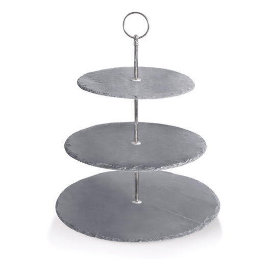 Etagere SLATE LINE, 3-stufig, Höhe 34 cm, Naturschiefer  