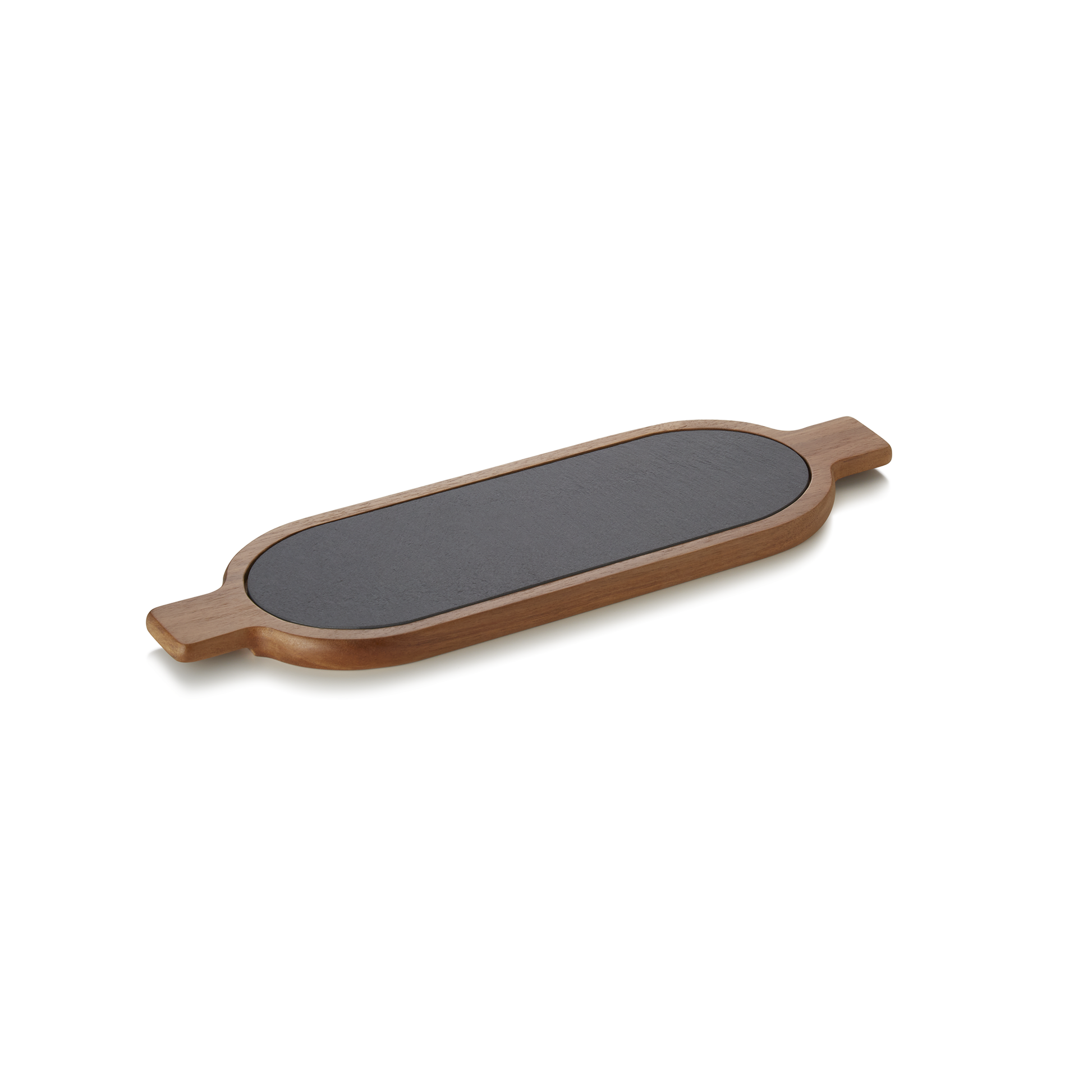 Servierbrett Slate & Serve, 40 x 12 x 1,5 cm, Akazienholz, Schiefer 