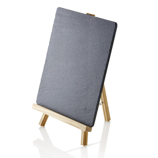 Naturschiefertafel SLATE LINE, 24 x 21 cm, Naturschiefer, Holz 