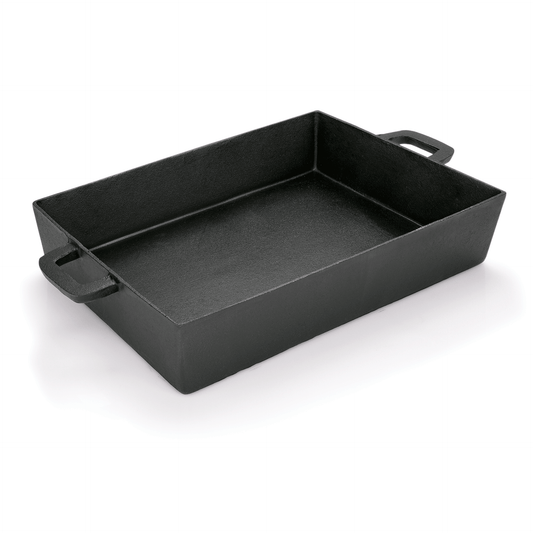 Bräter mit 2 angegossenen Seitengriffen, 39 x 27 x 7 cm, Gusseisen 