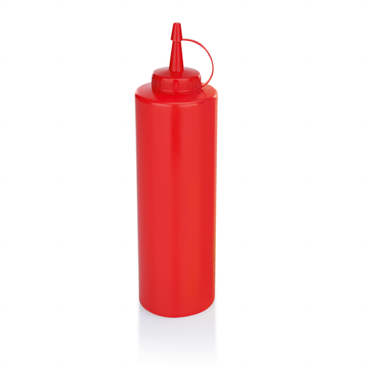 Quetschflasche Set, Ø 7 cm, 0,7 ltr., rot, Set á 6 Stück, Polyethylen 