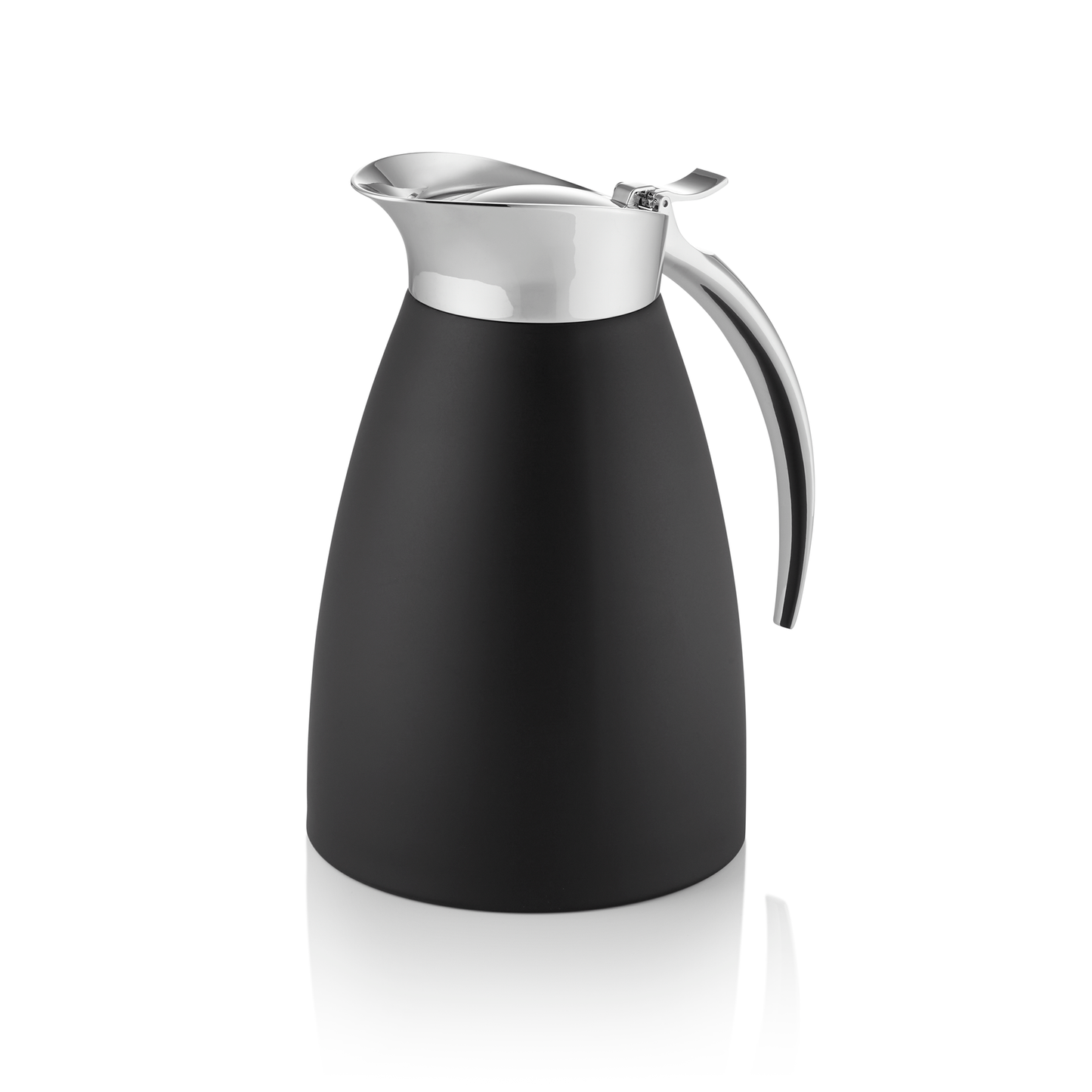 Isolierkanne, 1 ltr., Ø 12,5 cm, Höhe 20,5 cm, schwarz, Chromnickelstahl 18/8 