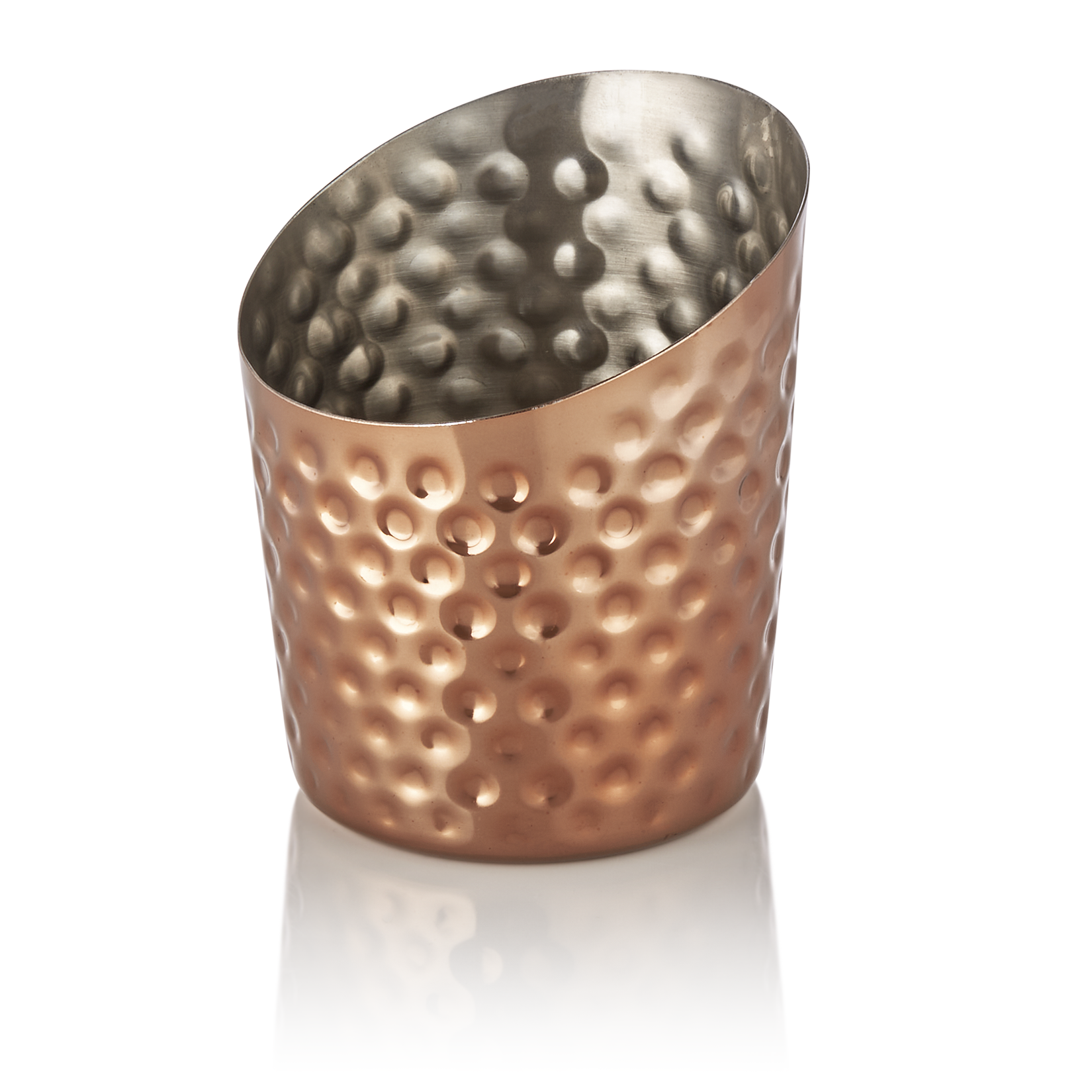 Snackholder, Ø 9 cm, gehämmert, PVD, Chromnickelstahl  