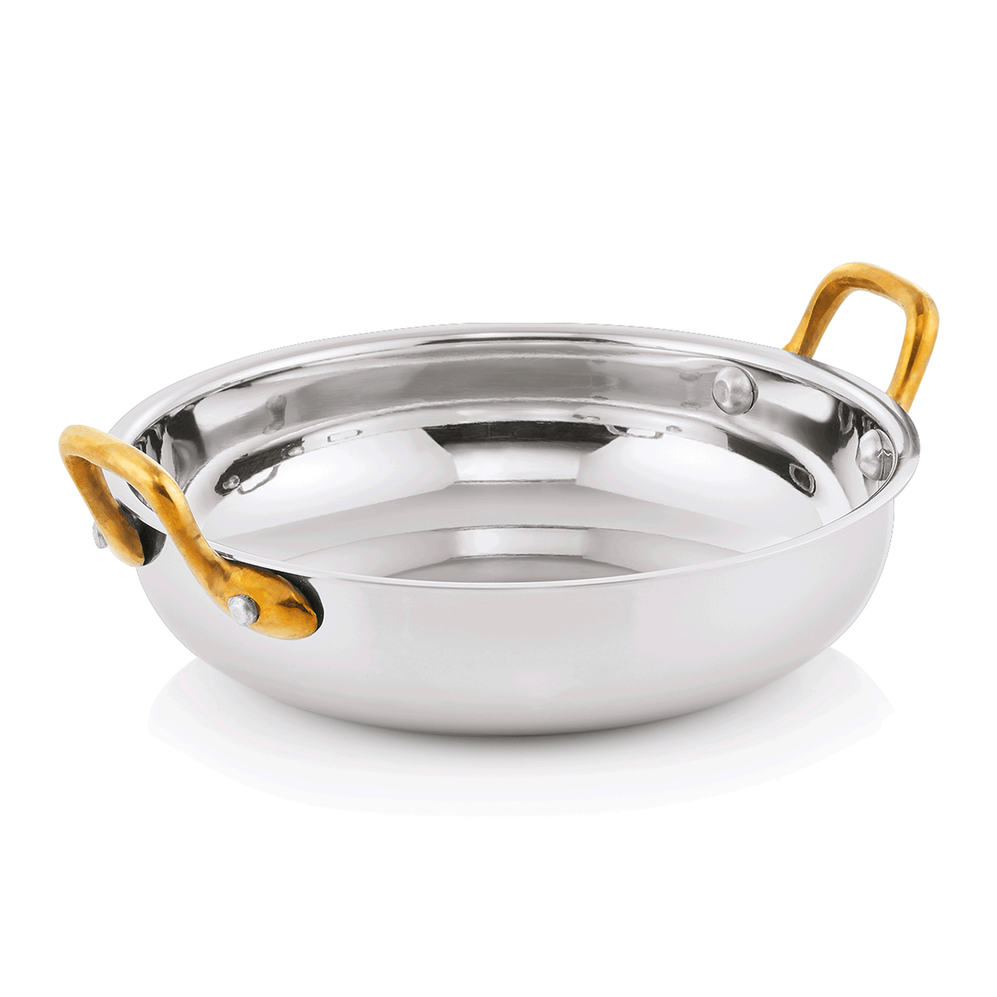 Servierpfanne, 0,9 ltr., Ø 18 cm, Messing, Chromnickelstahl  