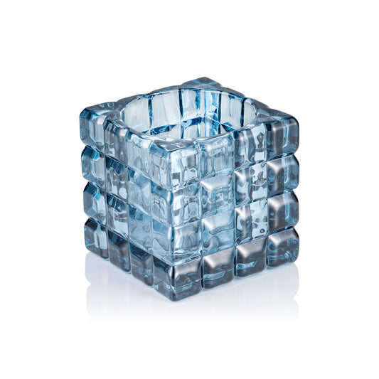 Cube Steel Blue YUYU, 9 x 9 x 9 cm, Glas  