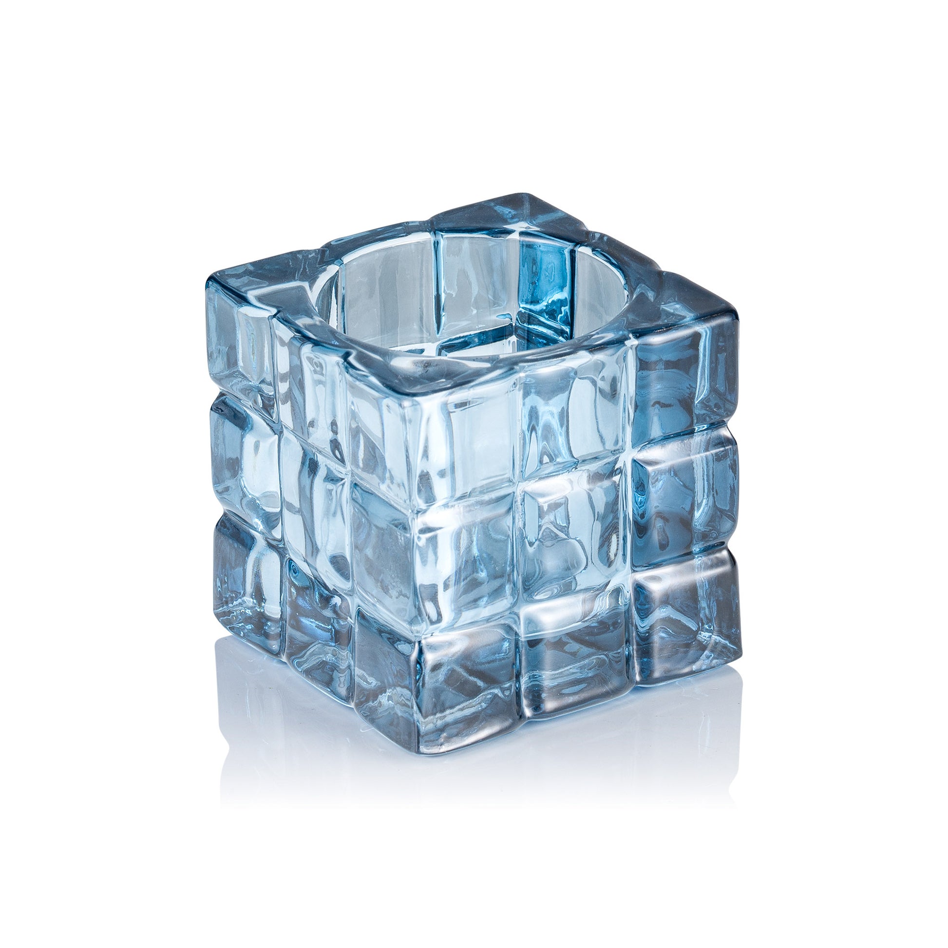 Cube Steel Blue YUYU, 6,5 x 6,5 x 6,5 cm, Glas  