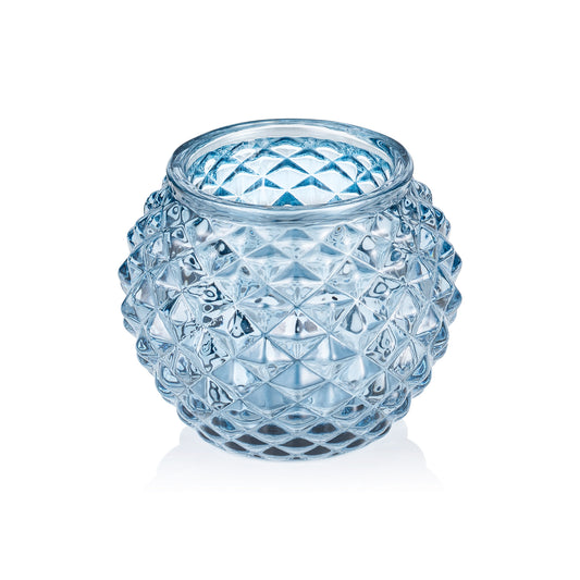 Ball Steel Blue YUYU, Ø 7,5 cm, Höhe 6 cm, Glas  
