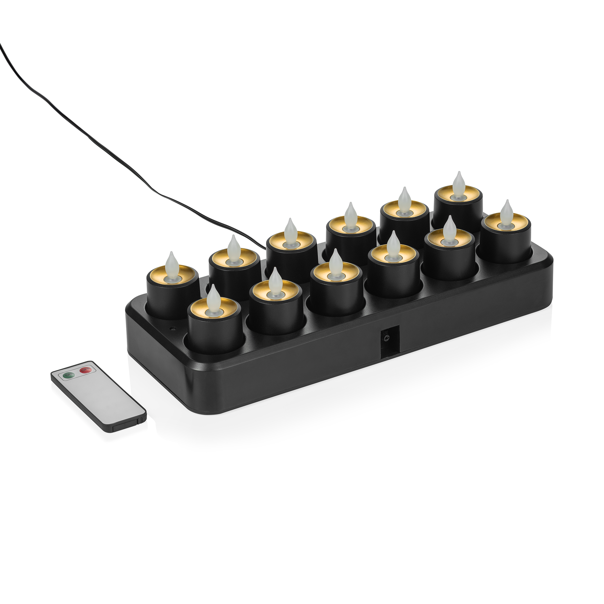 LED Teelichter YUYU, 30 x 14 x 3 cm, wiederaufladbar, Kunststoff 